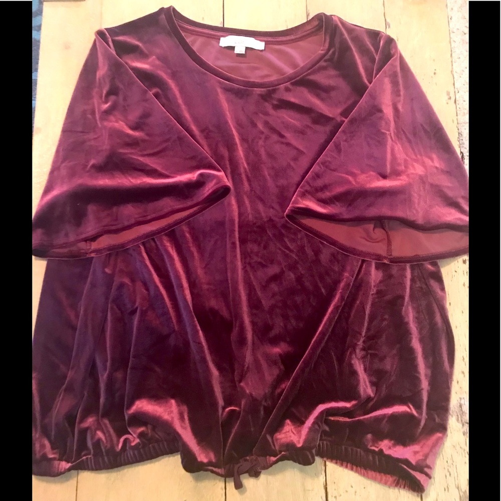 Crushed velvet LOFT tee with tie XL